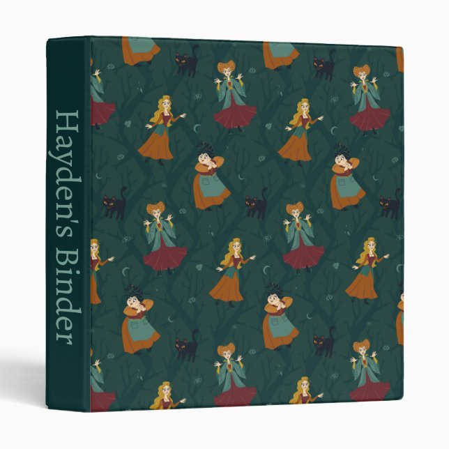 Hocus Pocus Sanderson Sisters Forest Pattern Binder (Front/Spine)