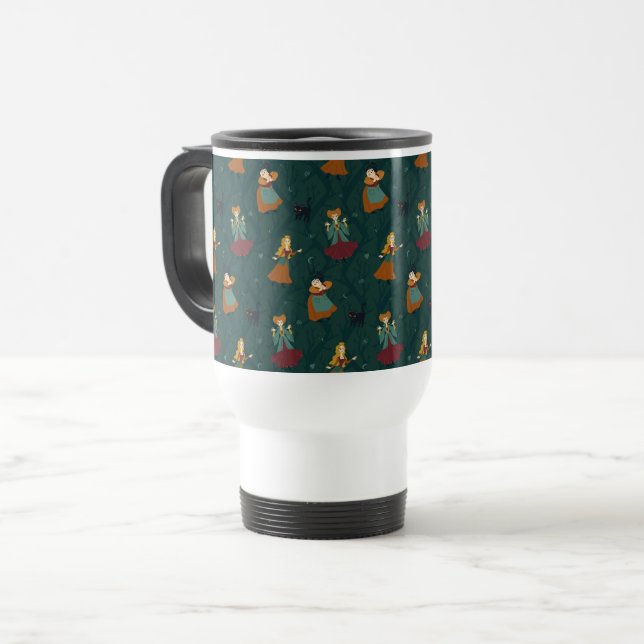 Hocus Pocus Sanderson Sisters Forest Pattern Travel Mug (Front Left)