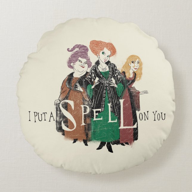 Hocus Pocus Sanderson Sisters Spellbound Round Pillow (Front)