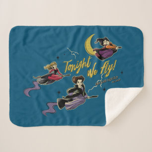 Hocus Pocus Tonight We Fly Broom Squad Sherpa Blanket