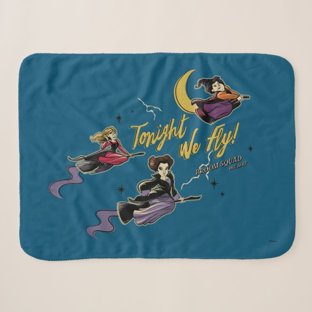 Hocus Pocus Tonight We Fly Broom Squad Sherpa Blanket (Front (Horizontal))