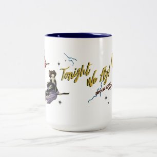 Hocus Pocus Tonight We Fly Broom Squad Two-Tone Coffee Mug