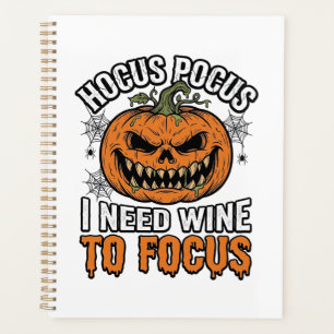 Hocus Pocus Wine Pumpkin Halloween Shirt Design_1 Planner