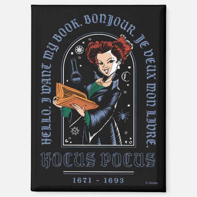 Hocus Pocus Winifred’s Book of Spells Magnet (Front)
