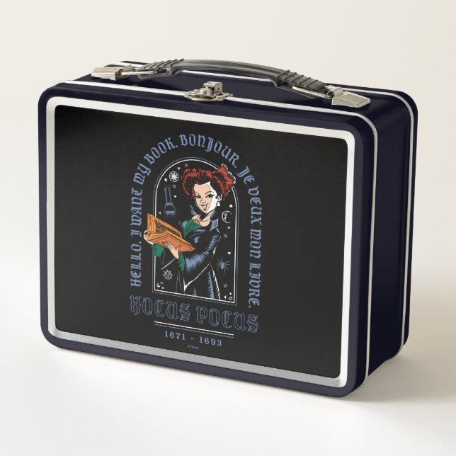 Hocus Pocus Winifred’s Book of Spells Metal Lunch Box (Front)