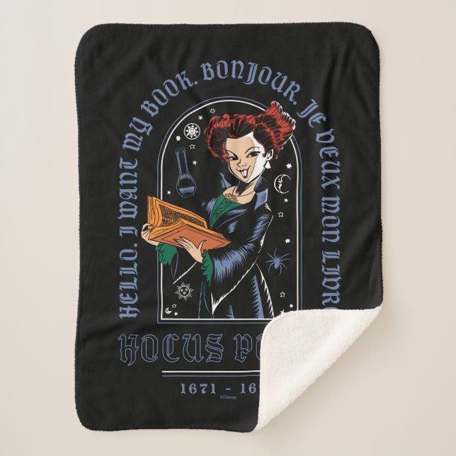 Hocus Pocus Winifred’s Book of Spells Sherpa Blanket (Front)