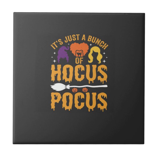 Hocus Pocus Witch Halloween Vector Design Tile (Front)