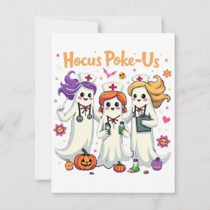 Hocus-Poke Us Nursing Spooky Halloween Ghost Card