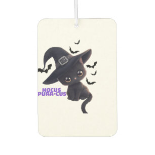 Hocus Purr-cus Cute Black Cat Halloween Art Classi Air Freshener