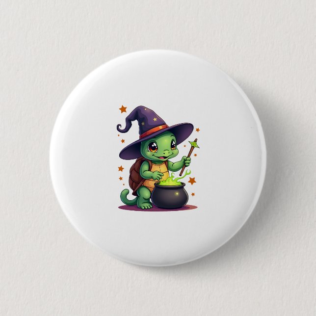 Hocus Shellcus Turtle 2 Inch Round Button (Front)