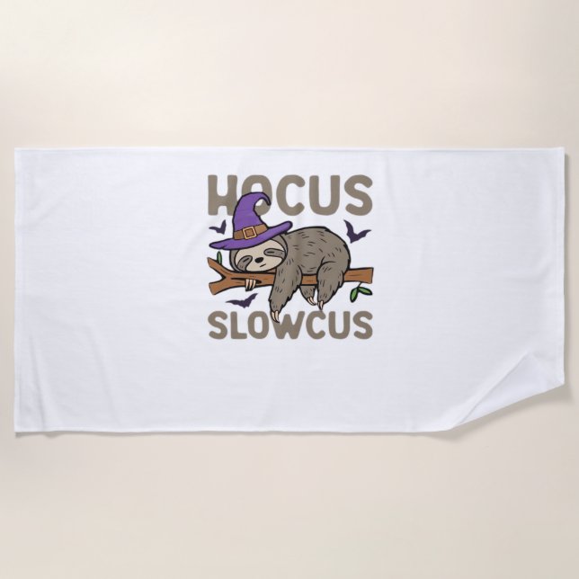 Hocus Slowcus Funny Halloween Sloth Classic T-Shir Beach Towel (Front)