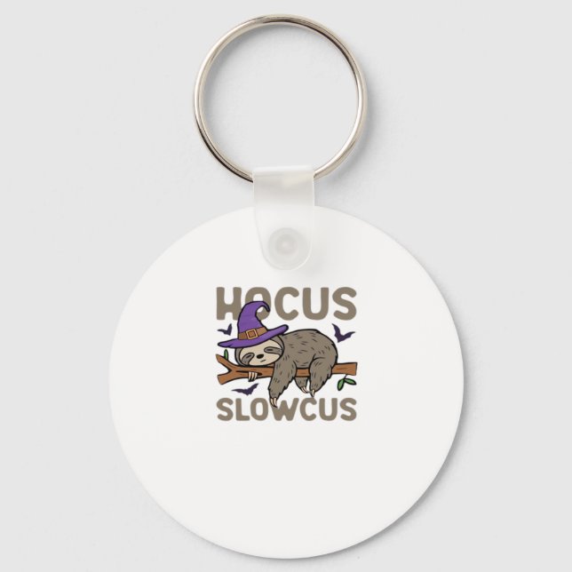 Hocus Slowcus Funny Halloween Sloth Classic T-Shir Keychain (Front)