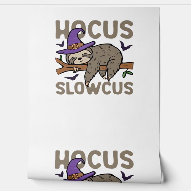 Hocus Slowcus Funny Halloween Sloth Classic T-Shir Wallpaper (Unrolling)
