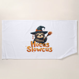 Hocus Slowcus Sloth lovers Halloween costume tee E Beach Towel