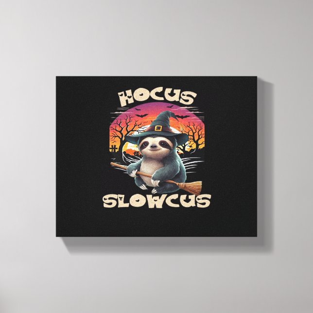 Hocus Slowcus Sloth lovers Halloween costume tee E Canvas Print (Front)
