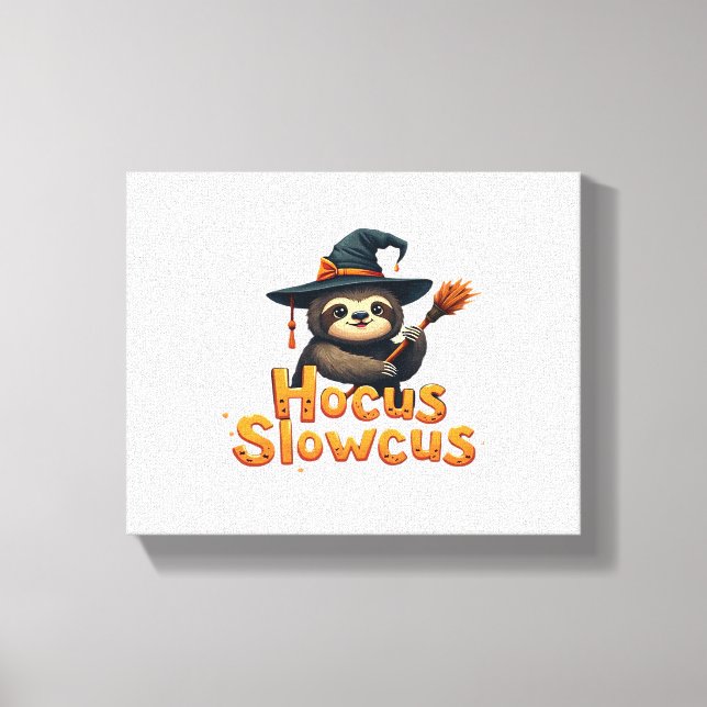 Hocus Slowcus Sloth lovers Halloween costume tee E Canvas Print (Front)