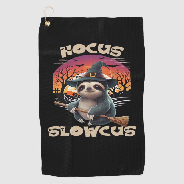 Hocus Slowcus Sloth lovers Halloween costume tee E Golf Towel (Front)