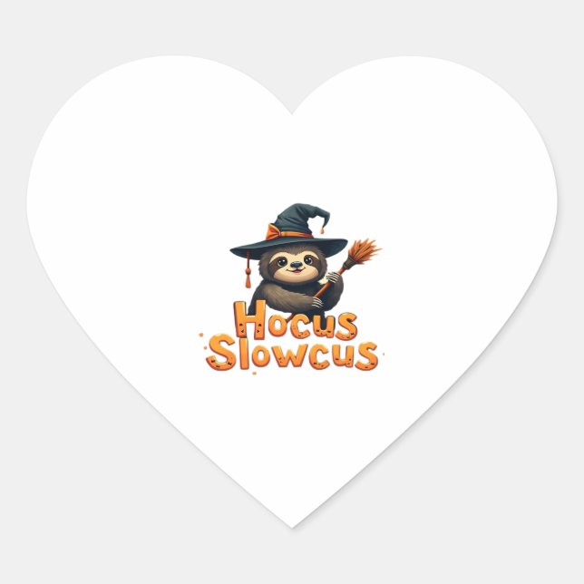 Hocus Slowcus Sloth lovers Halloween costume tee E Heart Sticker (Front)