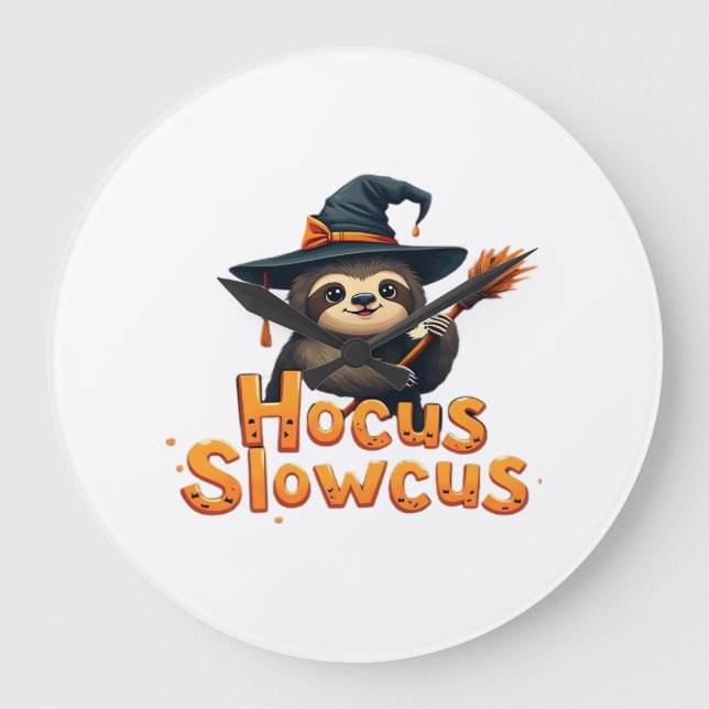 Hocus Slowcus Sloth lovers Halloween costume tee E Large Clock (Front)