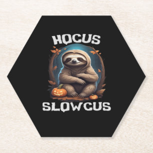 Hocus Slowcus Sloth lovers Halloween costume tee E Paper Coaster