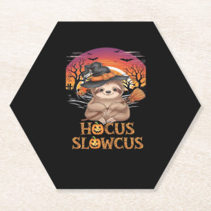Hocus Slowcus Sloth lovers Halloween costume tee E Paper Coaster