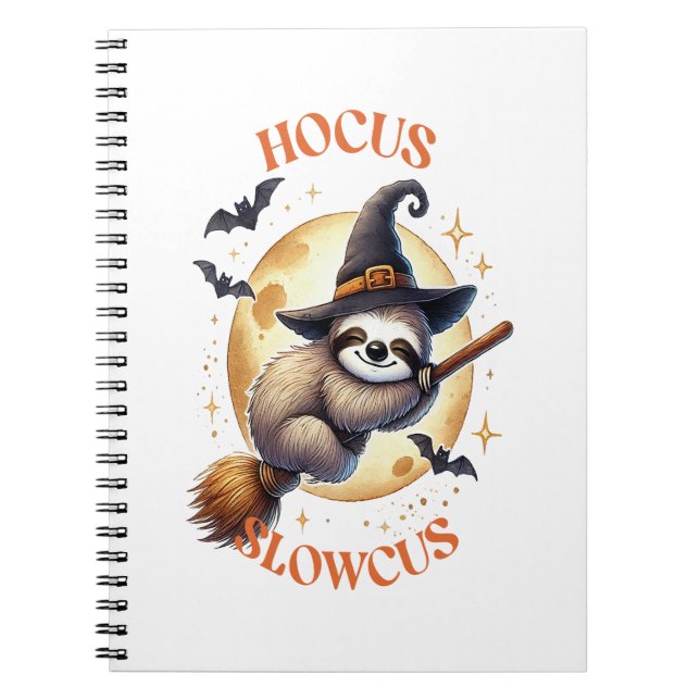 Hocus Slowcus Witch Sloth Notebook (Front)