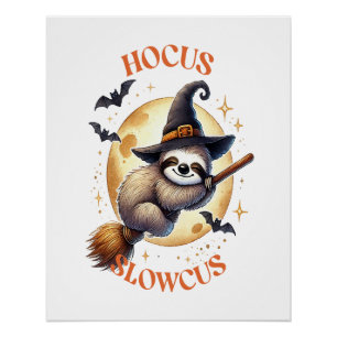 Hocus Slowcus Witch Sloth Poster