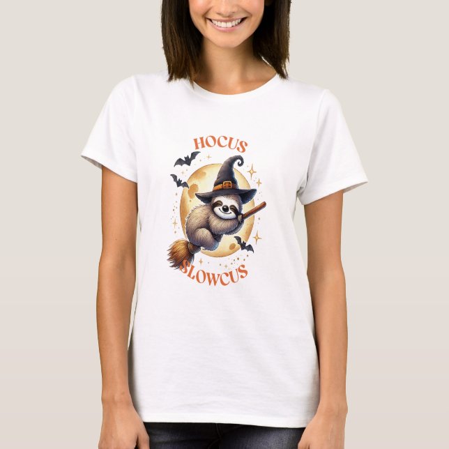 Hocus Slowcus Witch Sloth T-Shirt (Front)