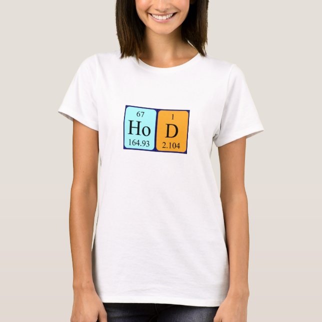 HoD periodic table word shirt (Front)
