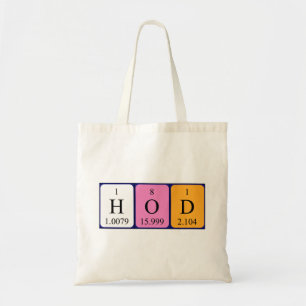 HoD periodic table word tote bag