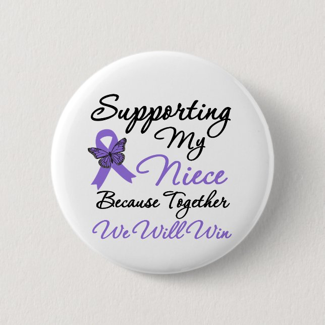 Hodgkin's Disease Supporting Niece 2 Inch Round Button (Front)