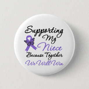 Hodgkin's Disease Supporting Niece 2 Inch Round Button