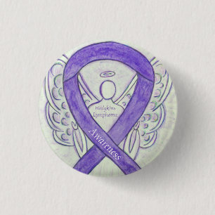 Hodgkins Lymphoma Art Angel Violet Ribbon Pins