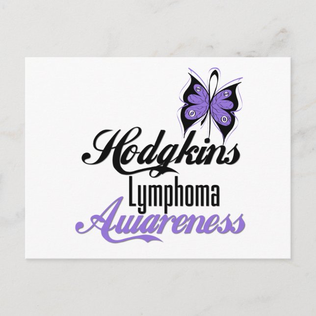 Hodgkins Lymphoma Awareness Butterfly Postcard (Front)