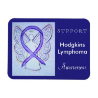 Hodgkins Lymphoma Awareness Ribbon Angel Magnet