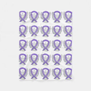 Hodgkin's Lymphoma Awareness Ribbon Fleece Blanket