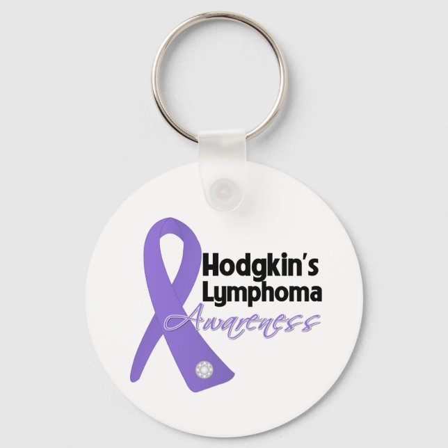 Hodgkin's Lymphoma Awareness Ribbon Keychain (Front)