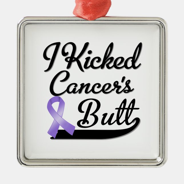 Hodgkins Lymphoma Cancer I Kicked Butt Metal Ornament (Front)