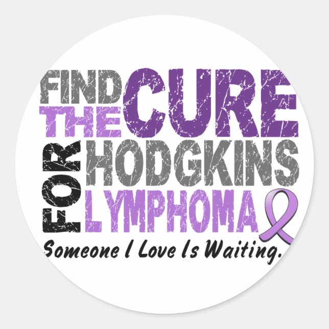 Hodgkins Lymphoma FIND THE CURE 1 Classic Round Sticker (Front)