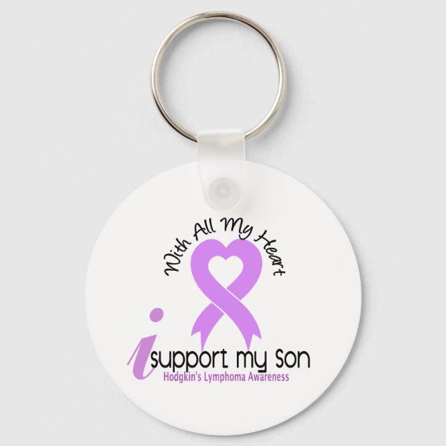 Hodgkins Lymphoma I Support My Son Keychain (Front)