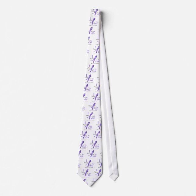Hodgkin's Lymphoma I Wear Violet Ribbon For Wife Tie (Front)