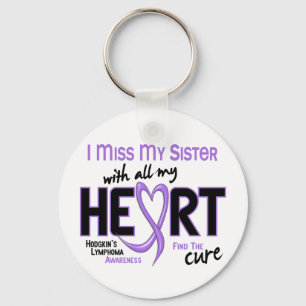 Hodgkins Lymphoma Miss With All My Heart Sister Keychain