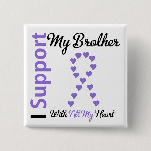 Hodgkins Lymphoma Support Brother 2 Inch Square Button