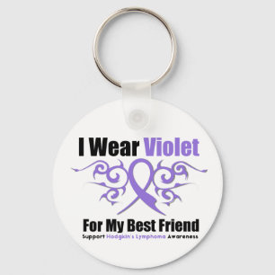 Hodgkins Lymphoma Tribal Ribbon For My Best Friend Keychain