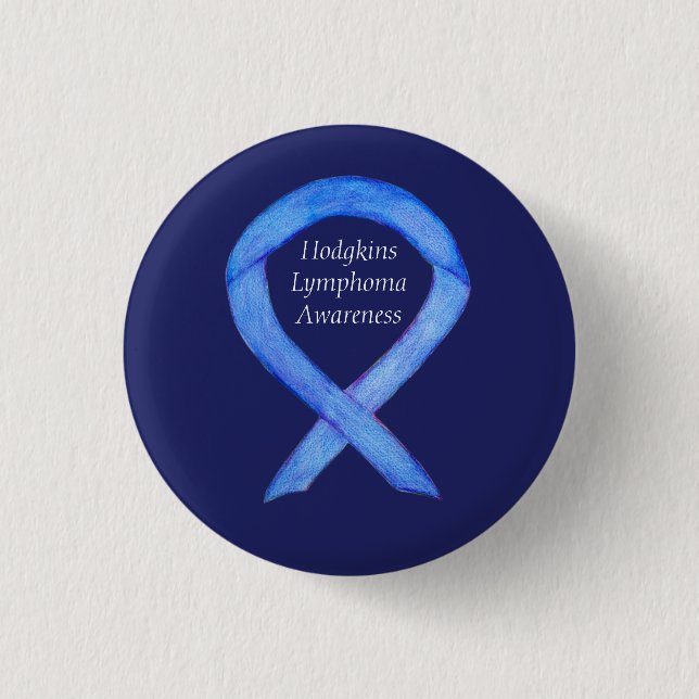 Hodgkins Lymphoma Violet Awareness Ribbon Art Pins (Front)