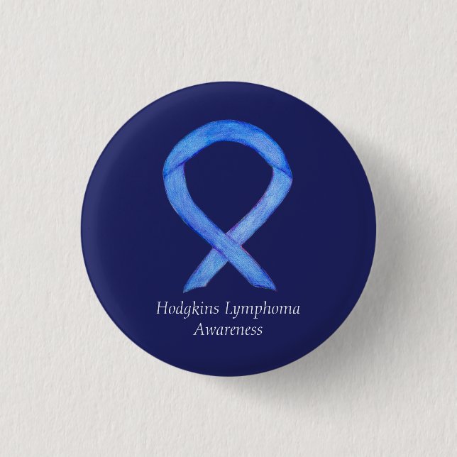 Hodgkins Lymphoma Violet Awareness Ribbon Art Pins (Front)
