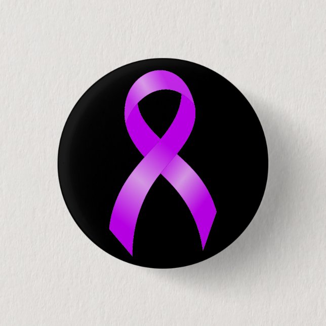 Hodgkins Lymphoma Violet Ribbon 1 Inch Round Button (Front)