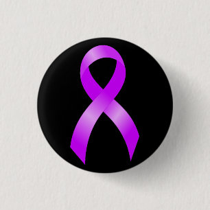 Hodgkins Lymphoma Violet Ribbon 1 Inch Round Button