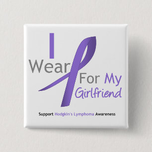 Hodgkin's Lymphoma Violet Ribbon For Girlfriend 2 Inch Square Button