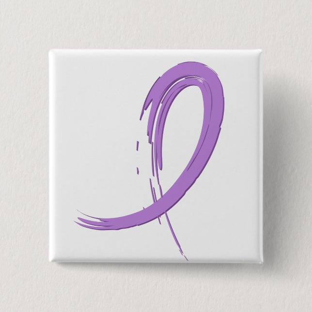 Hodgkin's Lymphoma's Violet Ribbon A4 2 Inch Square Button (Front)